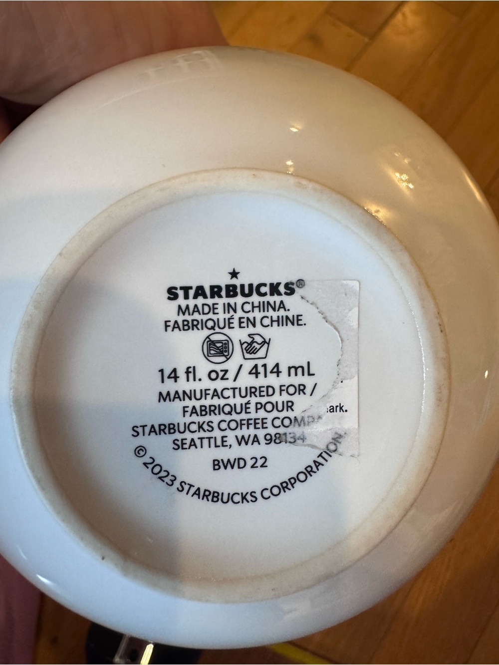 Starbucks 2023 Pink Blue Flower Floral Speckled Ceramic Mug 14 oz Coffee Tea Cup - Picture 3 of 9